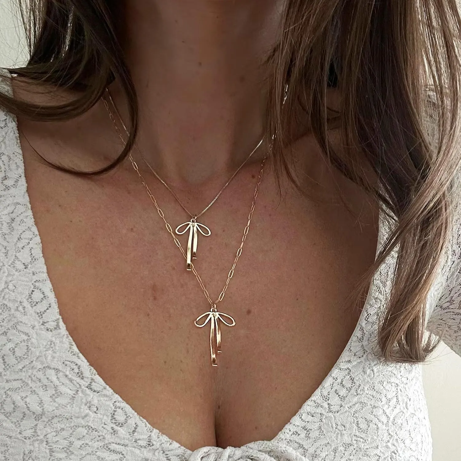 Choistily Bow Necklace Dainty Gold Pendant Necklaces for Women Bow Charm Jewelry Bow Themed Gifts for Friends Trendy Necklace for Women 2025