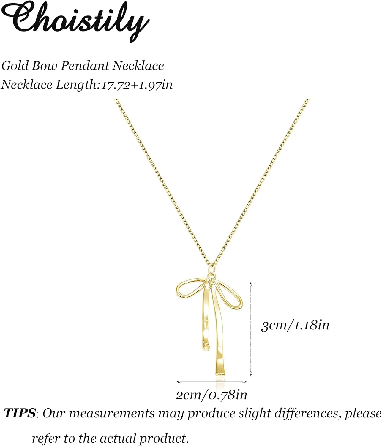 Choistily Bow Necklace Dainty Gold Pendant Necklaces for Women Bow Charm Jewelry Bow Themed Gifts for Friends Trendy Necklace for Women 2025