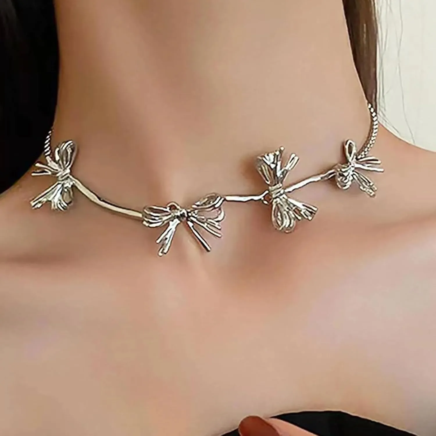 Choistily Bow Necklace Dainty Gold Pendant Necklaces for Women Bow Charm Jewelry Bow Themed Gifts for Friends Trendy Necklace for Women 2025