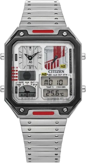 Citizen Men's Star Wars Vintage Ana-Digi Quartz Stainless Steel Watch, Rectangular