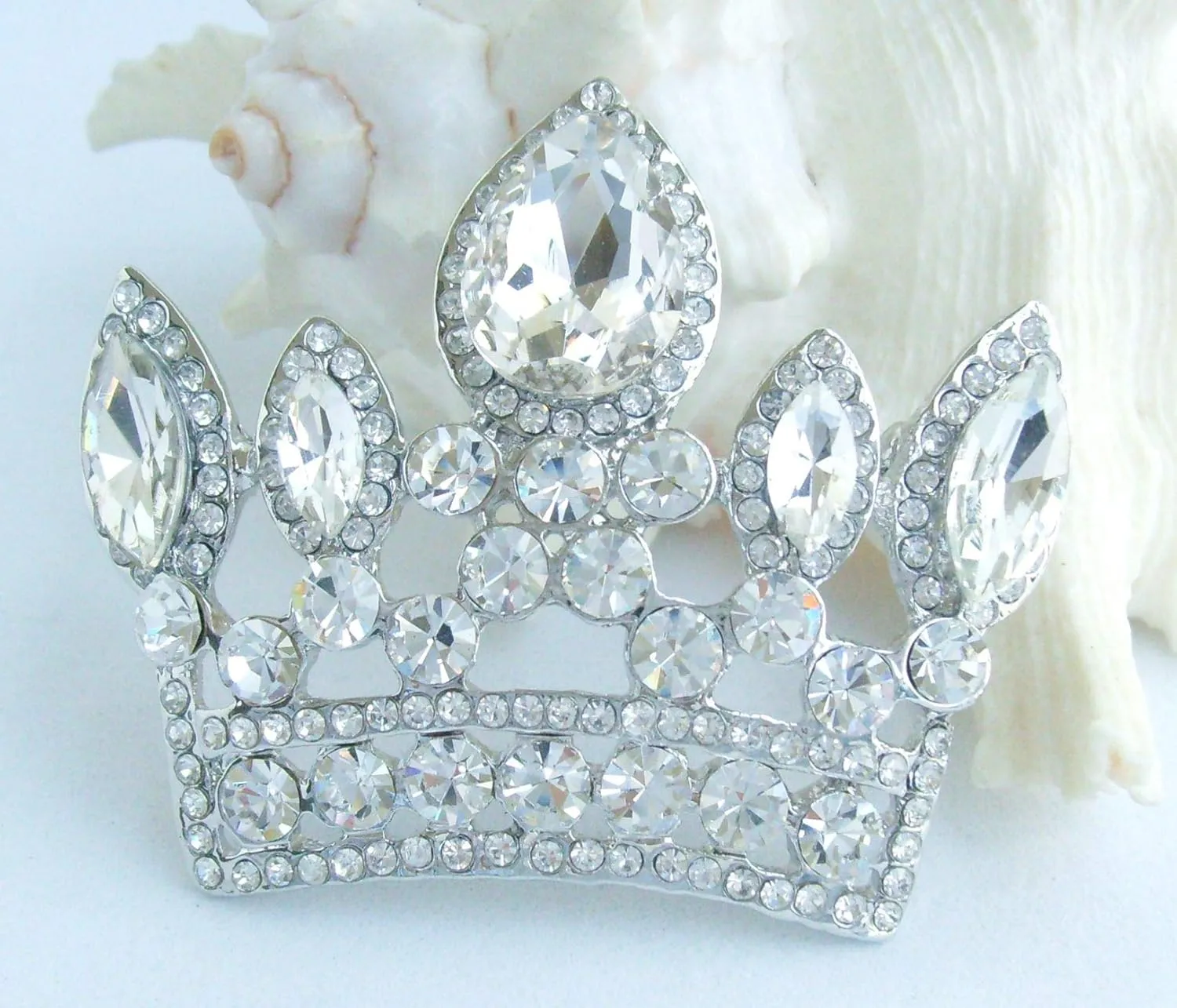 Classic 2.56" Crown Brooch Pin Pendant Austrian Crystal BZ5050