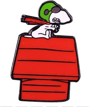 Classic Cartoon Snoopy's Character on Dog House Metal Enamel Pin