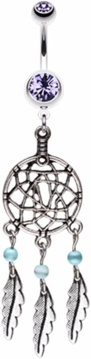 Classic Pewter Dream Catcher WildKlass Belly Button Ring