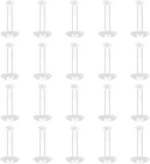 Clear Piercing Retainers Earrings Plastic Earrings for Sports Cartilage Earrings Stud Earring Retainer Bar Plastic Piercing Jewelry for Work