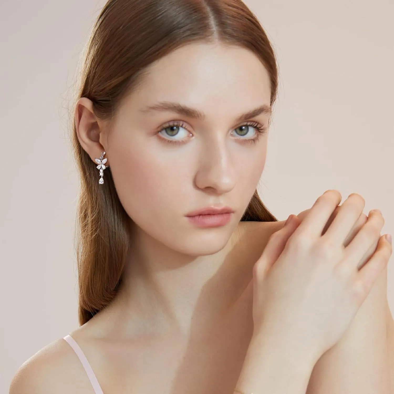 Clip on Earrings for Women 925 Sterling Silver Plated Cubic Zirconia Long Tassel Dangle Drop Earrings Non Pierced Earrings for Women Jewelry Gifts Wedding Party