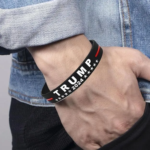 COLORFUL BLING 2024 Trump Bracelet Trump NEEDS SUPPORT Wristbands - Trump Take America Back for President 2024 Silicone Bracelets - Inspirational Motivational Bracelets for Men WOmen