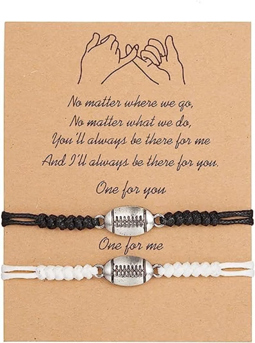 COLORFUL BLING 2pcs/Pack Basketball Volleyball Baseball Soccer Football Sports Bracelets Adjustable Braided Rope Bracelets Friendship Jewelry for Women Men Teens-A