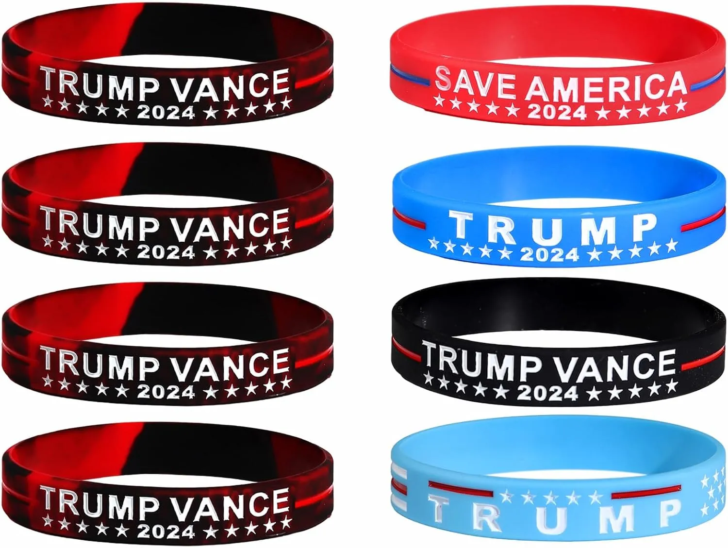 COLORFUL BLING American Flag Silicone Rubber Bracelets Vote USA Election Rubber Bracelets Take America Back Wristbands Trump Vance Bracelet Independence Day Gifts