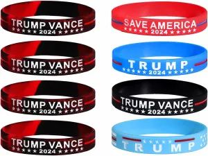 COLORFUL BLING American Flag Silicone Rubber Bracelets Vote USA Election Rubber Bracelets Take America Back Wristbands Trump Vance Bracelet Independence Day Gifts