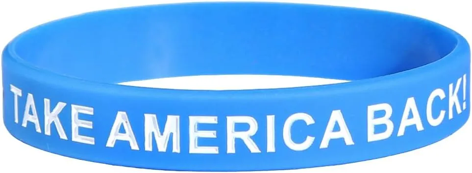 COLORFUL BLING American Flag Silicone Rubber Bracelets Vote USA Election Rubber Bracelets Take America Back Wristbands Trump Vance Bracelet Independence Day Gifts