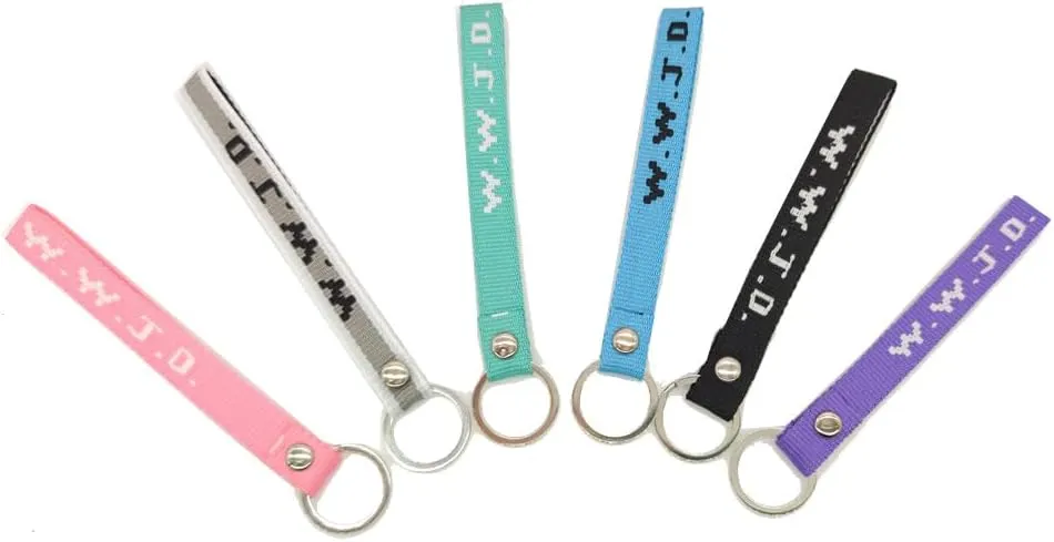 COLORFUL BLING Christian Cross Gifts, WWJD Bracelets, Keychain Holder, Wrislet - Protection Pray Inspirational Religious Christian Bracelet
