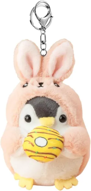 COLORFUL BLING Cute Fluffy Penguin Keychain Creative Frog Bunny Dog Cosplay Costume Plush Keyring Purse Backpack Decoration