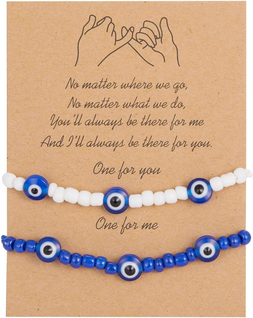 COLORFUL BLING Evil Eye Bead Bracelet Handmade Braided Rope String Bracelet Lucky Protection Matching Couple Bracelets Gold Beaded Cross Stack Bracelets Set BFF Friendship Jewelry-Style 3