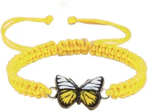 COLORFUL BLING Handwoven Adjustable String Cute Butterfly Bracelets Matching Braided Rope Butterfly Bracelet Wristband Friendship Couple Jewelry