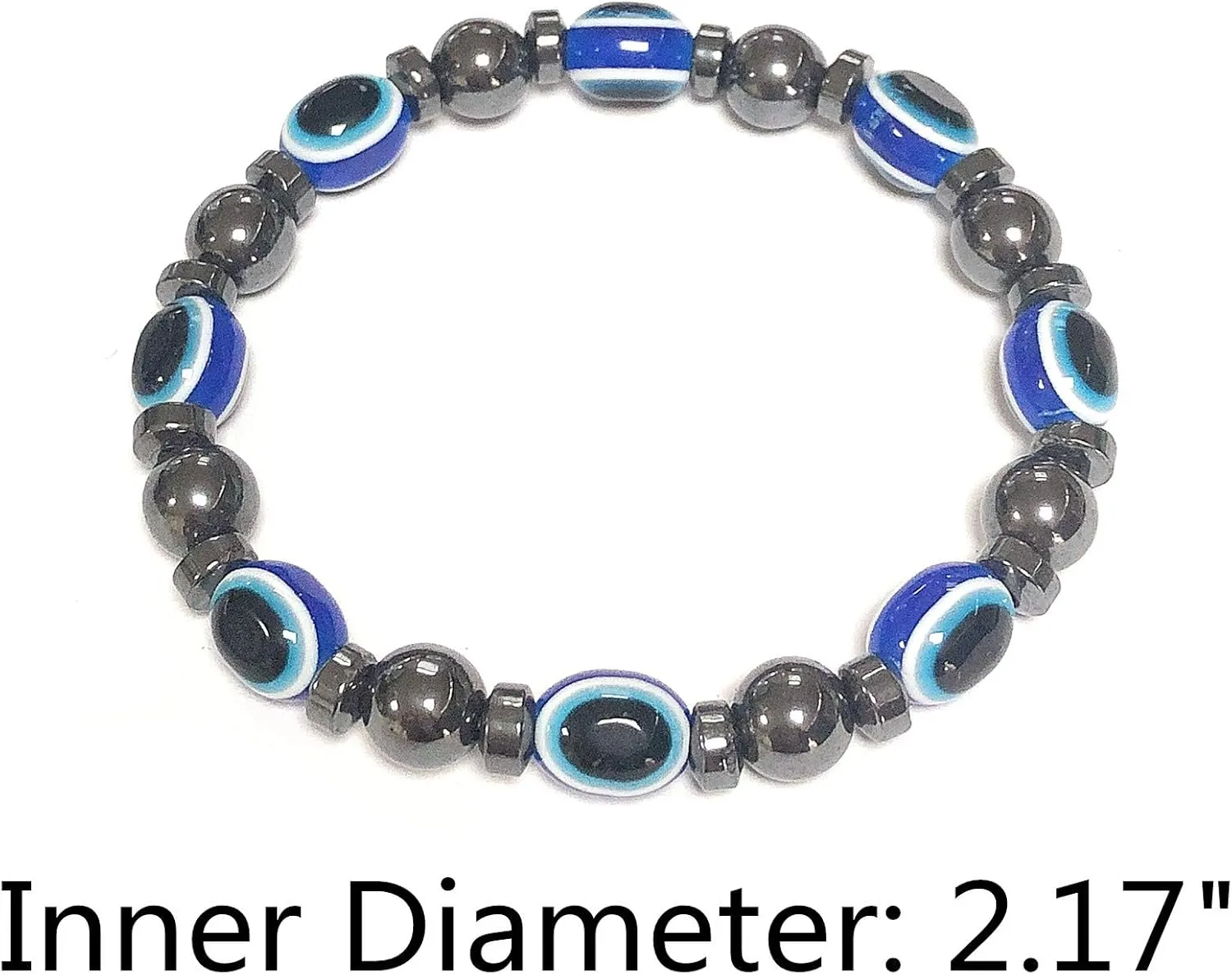 COLORFUL BLING Set Evil Eye Elastic Stretch Beaded Bracelet Wristband Rope Pendant Necklace Natural Good Luck for Woman Men Jewelry Amulet Friendship Family Handmade Turkish Protect