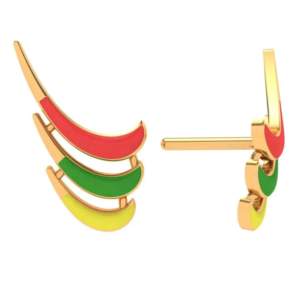 Colourful 18k Gold Studs