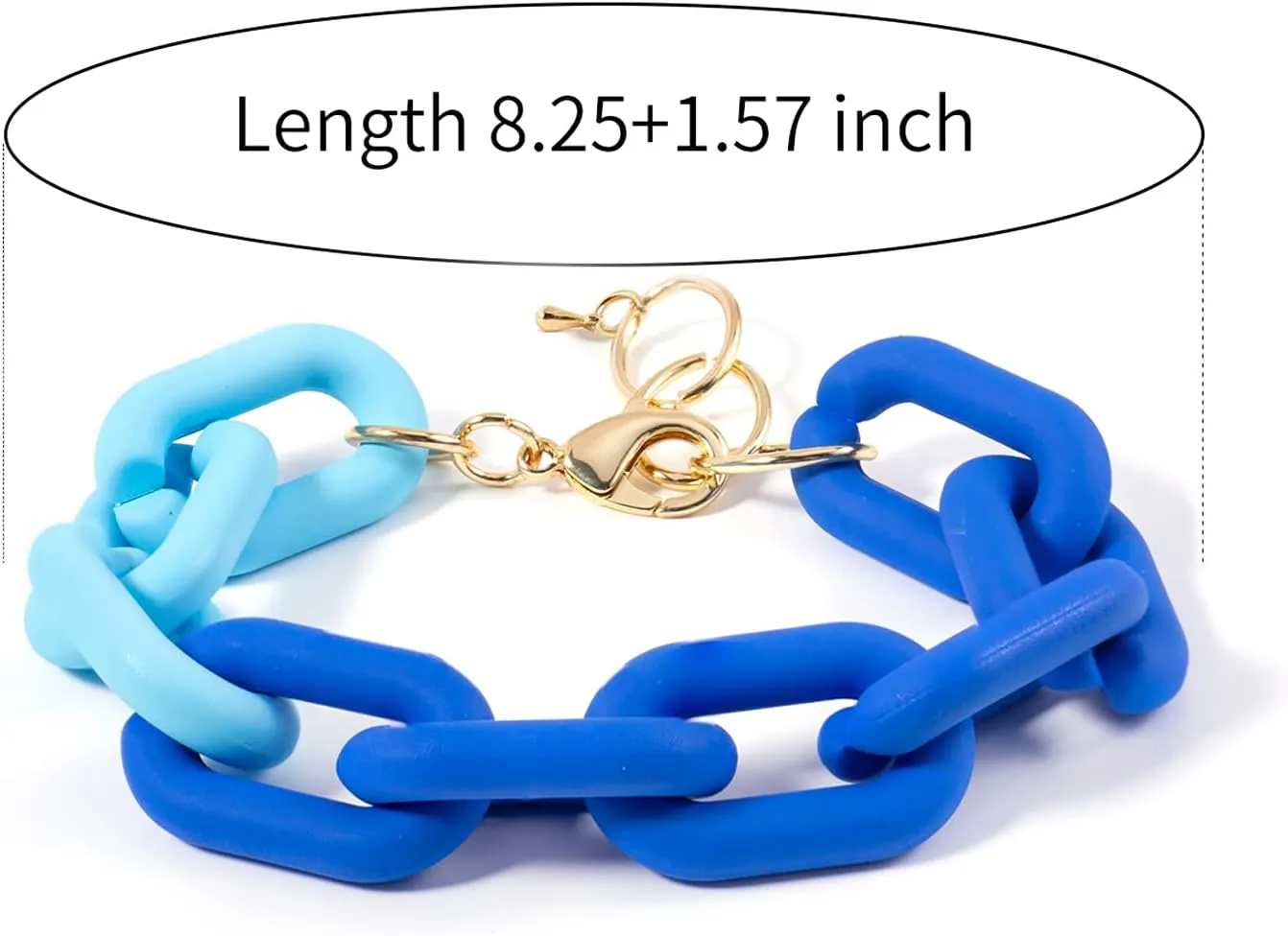 CONRAN KREMIX Chunky Colourful Resin Chain Bracelet Acrylic Bracelet For Women Neon Plastic Rainbow Summer Surfer Jewelry