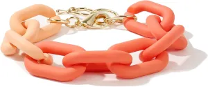 CONRAN KREMIX Chunky Colourful Resin Chain Bracelet Acrylic Bracelet For Women Neon Plastic Rainbow Summer Surfer Jewelry