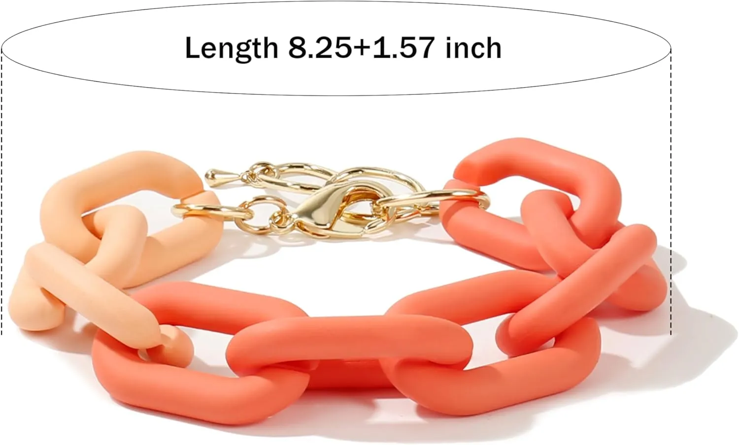 CONRAN KREMIX Chunky Colourful Resin Chain Bracelet Acrylic Bracelet For Women Neon Plastic Rainbow Summer Surfer Jewelry