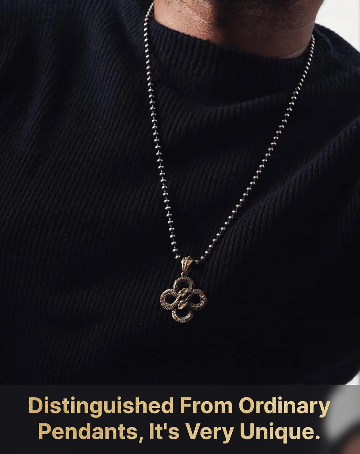 COPPERTIST.WU Double Snake Pendant Necklace Viper Animal Serpent Lucky Pendant Necklace Gothic Jewelry Gift for Men Women(Chain not included)
