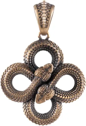 COPPERTIST.WU Double Snake Pendant Necklace Viper Animal Serpent Lucky Pendant Necklace Gothic Jewelry Gift for Men Women(Chain not included)