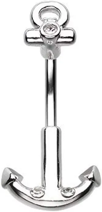 Covet Jewelry Classic Anchor Dock Belly Button Ring