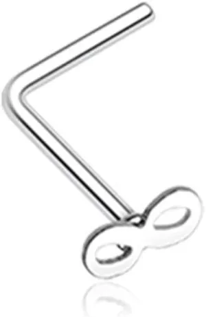 Covet Jewelry Classic Infinity Loop L-Shaped Nose Ring