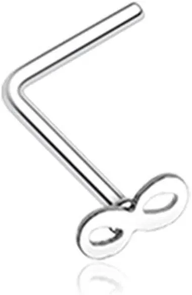 Covet Jewelry Classic Infinity Loop L-Shaped Nose Ring