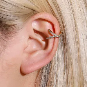 Criss X Cross Ear Cuff Earrings Criss Knot Cz Earring Helix Cartilage Clip On Wrap Earrings Minimalist Sparkling Crystal No Piercing Earring Jewelry for Women