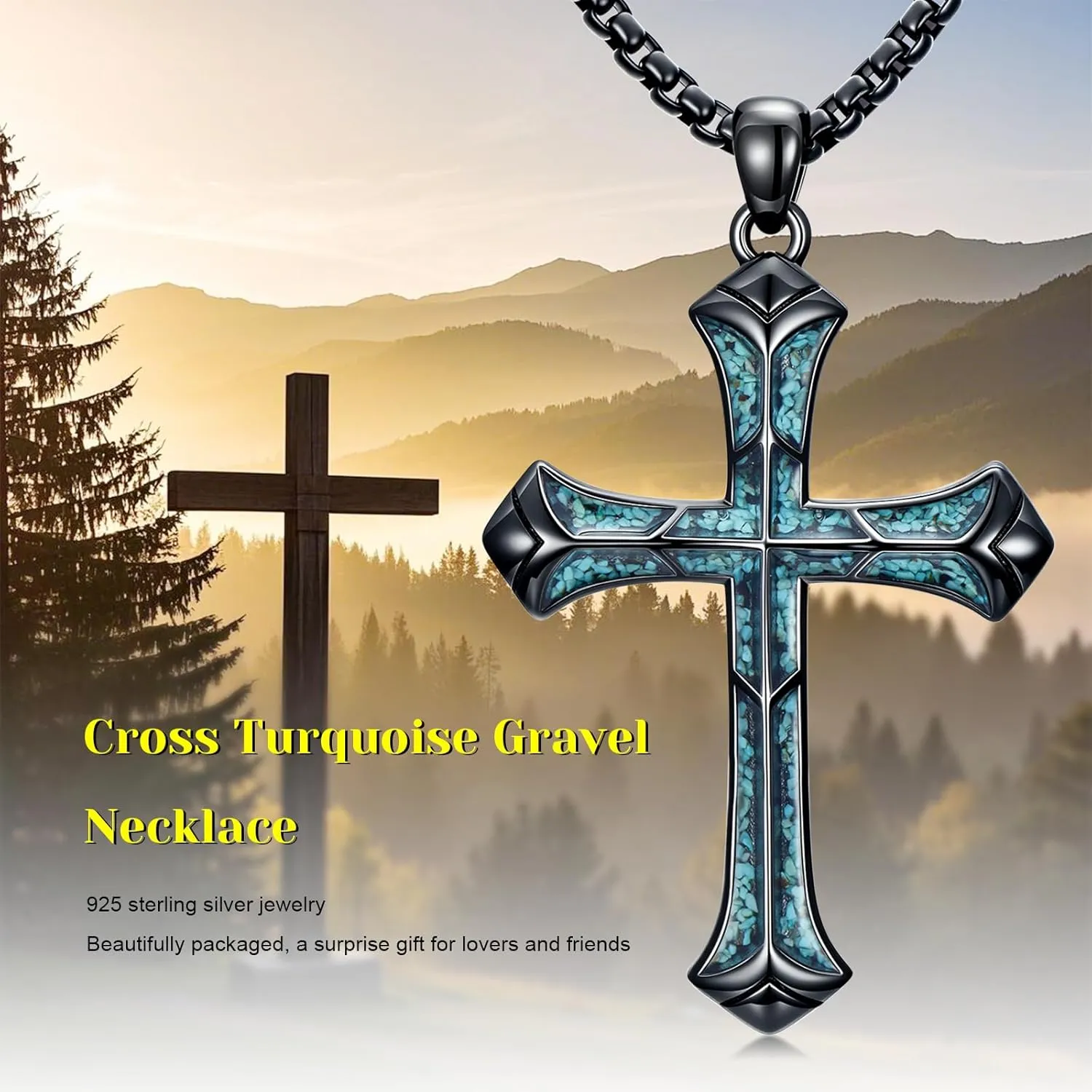 Cross Necklace for Men 925 Sterling Silver Celtic Cross Pendant Christian Jewelry Religious Christmas Gifts for Women