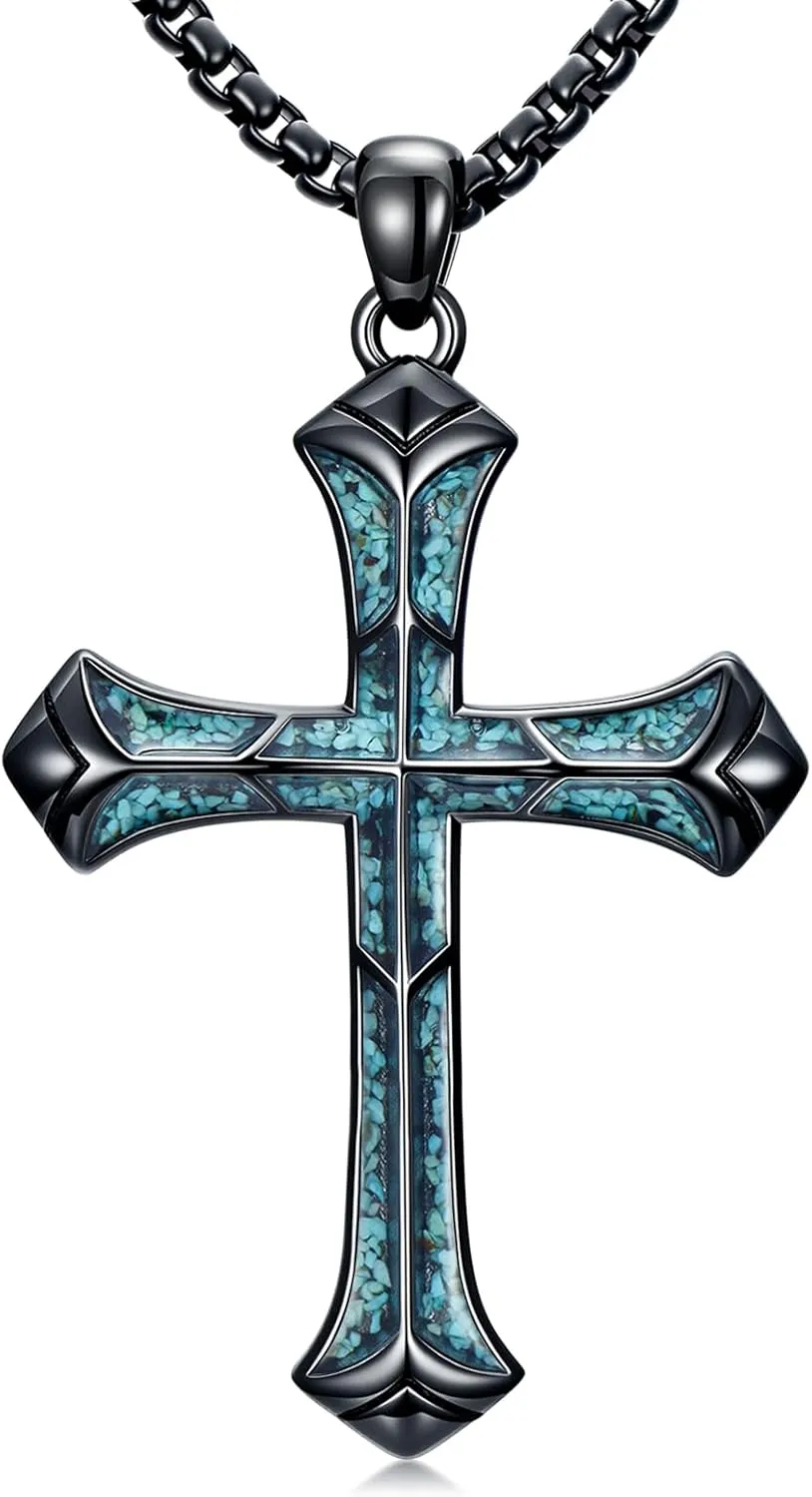 Cross Necklace for Men 925 Sterling Silver Celtic Cross Pendant Christian Jewelry Religious Christmas Gifts for Women