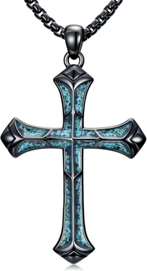Cross Necklace for Men 925 Sterling Silver Celtic Cross Pendant Christian Jewelry Religious Christmas Gifts for Women