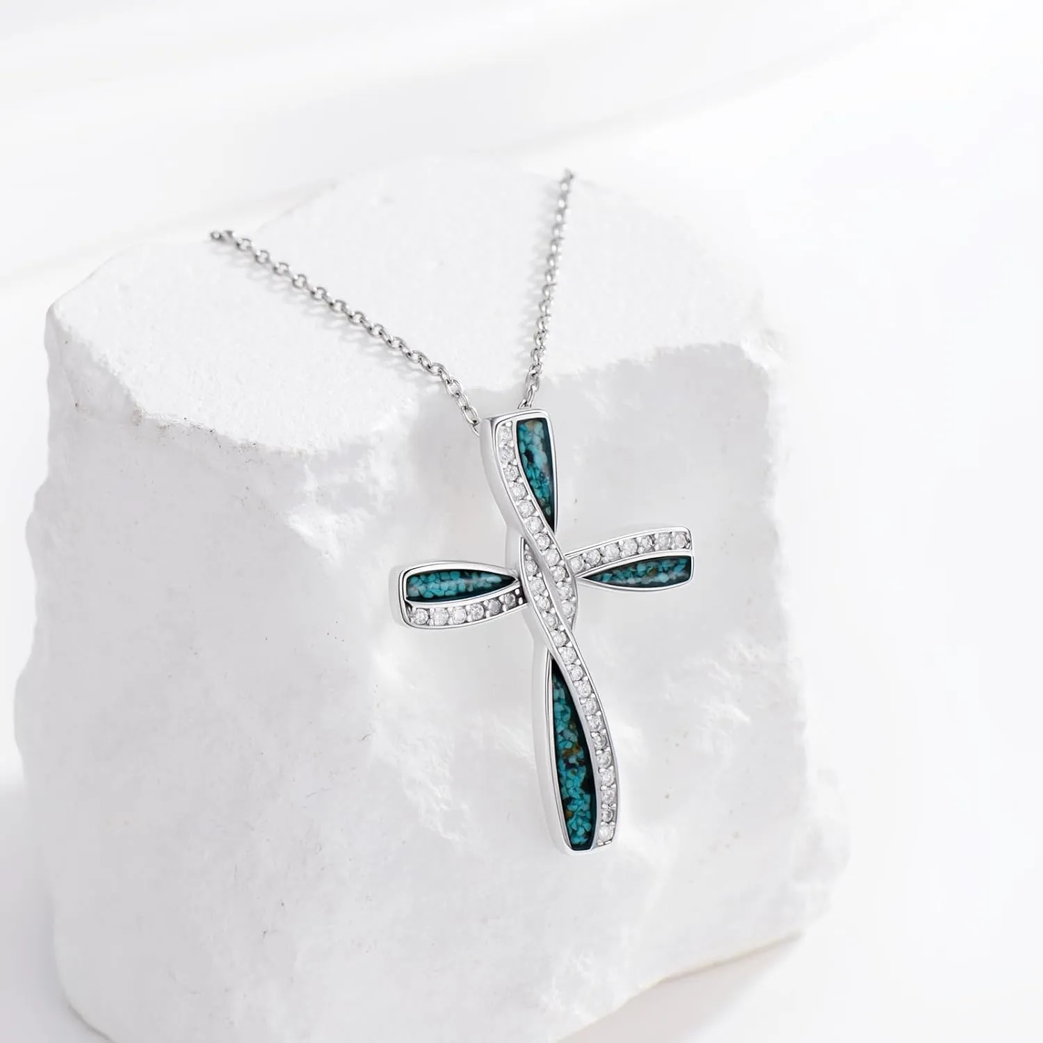 Cross Necklace Mothers Day Gifts for Mom Women 925 Sterling Silver Cross Pendant Religious Christian Jewelry Faith Easter Gifts for Wife