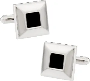 Cuff-Daddy Classic Black Enamel Cufflinks with Presentation Box