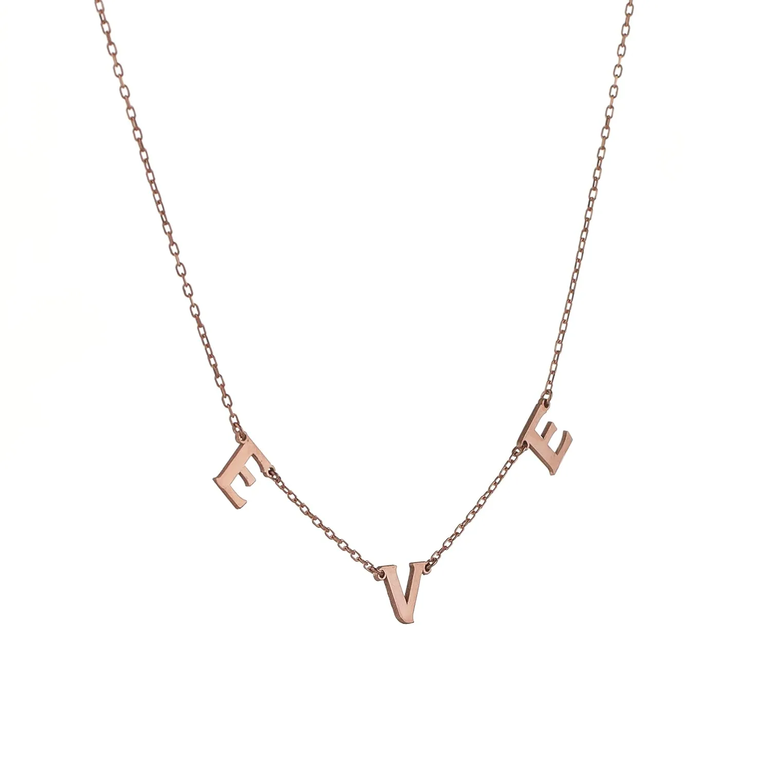 Custom 8k Solid Gold Name Necklace - Personalized Small Letter Pendant, Adjustable Chain for Women - Perfect Mother's Day Gift