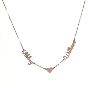 Custom Gold Name Necklace, Sterling Silver Adjustable Double Sided Name Plate, Statement Jewelry, Ideal Mother's Day Gift