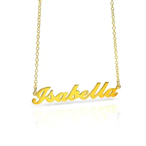 Custom Name Necklace, Classic Name Necklace, Cut Name Plate Necklace, Heather Necklace, Gold Name Necklace, Personalized Gift