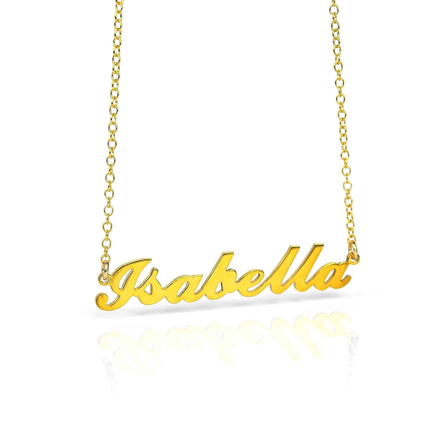 Custom Name Necklace, Classic Name Necklace, Cut Name Plate Necklace, Heather Necklace, Gold Name Necklace, Personalized Gift