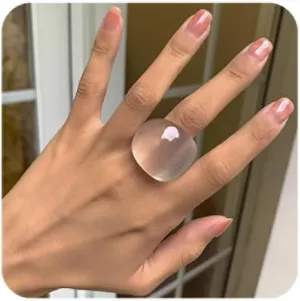 Cute Resin Ring for Women, Chunky Acrylic Plastic Rings Simple Aesthetic Jewelry Christmas Birthday Gifts