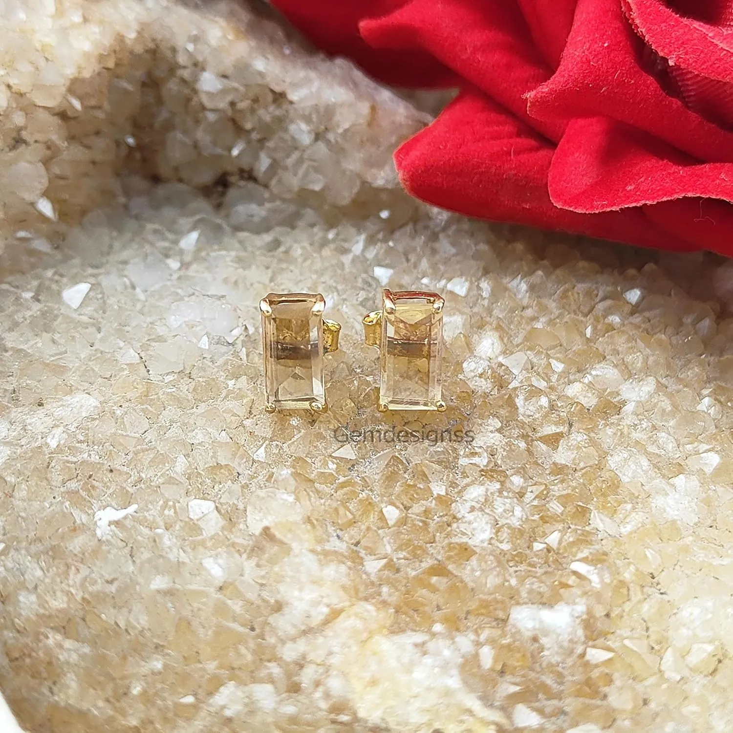Dainty Birthstone Gemstone Post Stud Earrings in Gold Plated 925 Sterling Silver, Multiple Gemstone Studs, Birthday Gift For Women