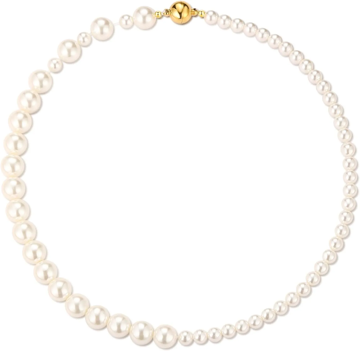 Dainty Pearl Pendant Necklaces for Women-18K Gold Plated Stackable Necklace-Charm Chain Link Necklace Everyday Jewelry Gift
