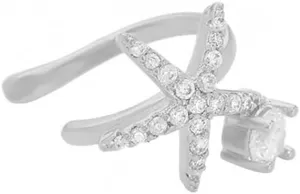 Dainty Star Ear Cuff Non Piercing Clip on Earrings for Women Trendy Crystal Cubic Zirconia Sparkling Huggie Cartilage Earrings Wedding Mother's Day Birthday Gift Ideas 1PCS