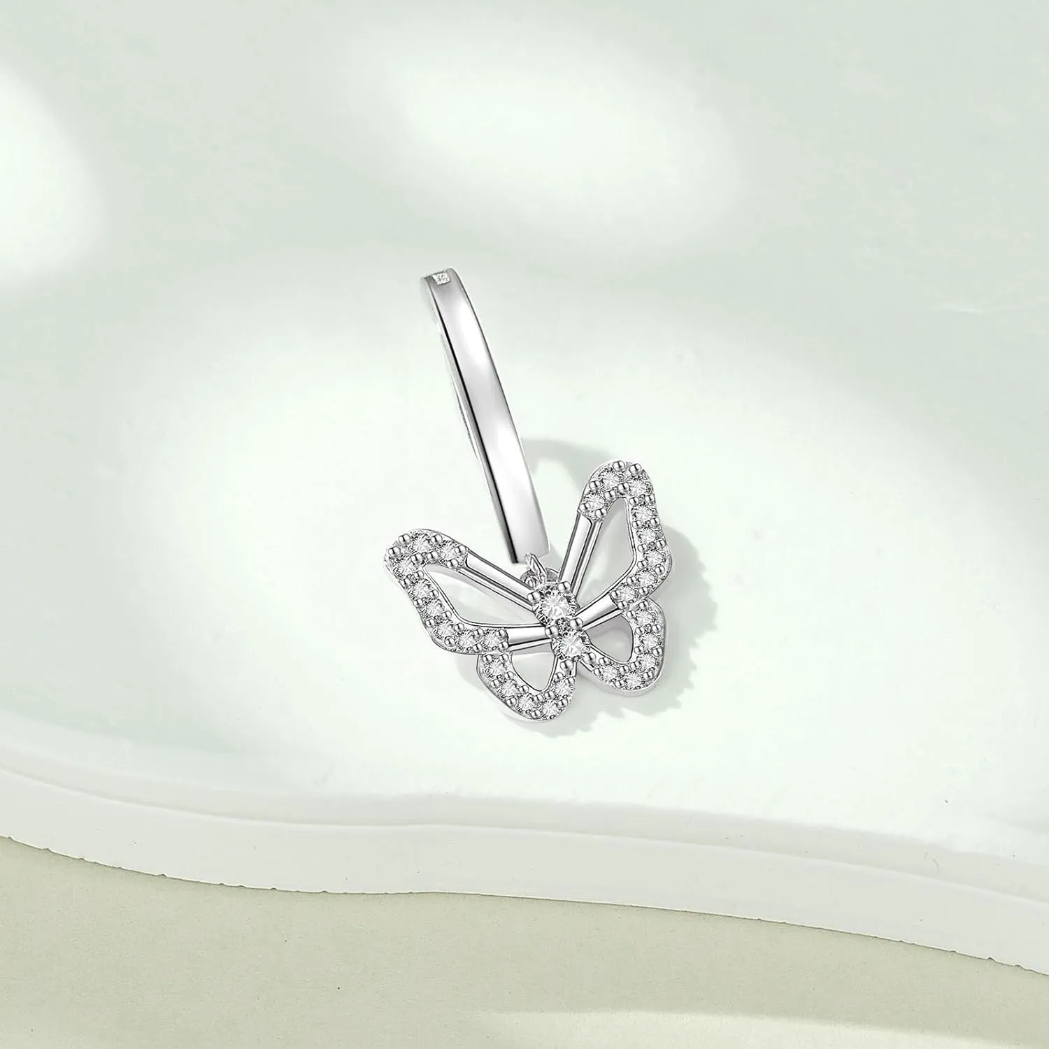 Dangle Clicker Belly Button Ring for Women Surgical Sterling Silver Belly Ring Simple Reverse Navel Rings Body Jewelry