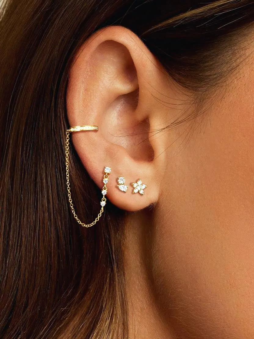 Dangle Earrings for Women Trendy, Dainty 14K Gold Plated Chain Earrings for Women Simple Threader Earrings Non Tarnish Hypoallergenic Long Drop Earrings Jewelry Pack for Women Gifts