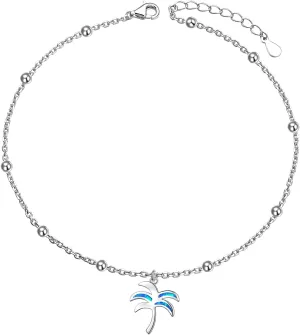 DAOCHONG Anklet for Women S925 Sterling Silver Adjustable Foot Chain Ankle Bracelet Anklets Jewelry