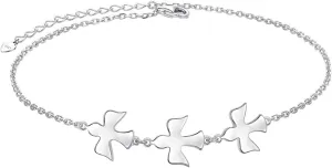 DAOCHONG S925 Sterling Silver Cute Animals Foot Charm Boho Beach Anklets Bracelet for Women Adjustable 9 to 10.5 inches