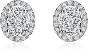 DAYBYDAY Moissanite Earrings for Women, Hypoallergenic 925 Sterling Silver D Color VVS1 Heart/Round/Cushion/Asscher/Square Moissanite Stud Earrings, Lab Created Diamond Earrings for Sensitive Ears