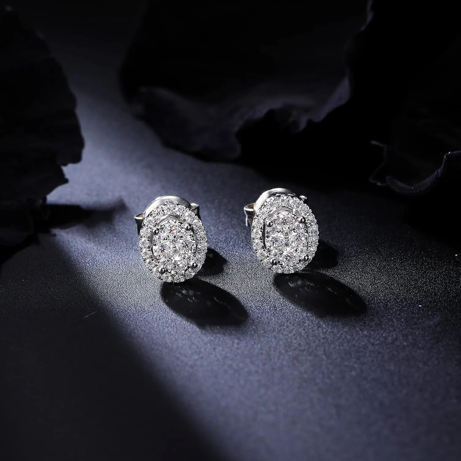DAYBYDAY Moissanite Earrings for Women, Hypoallergenic 925 Sterling Silver D Color VVS1 Heart/Round/Cushion/Asscher/Square Moissanite Stud Earrings, Lab Created Diamond Earrings for Sensitive Ears