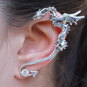 Dragon Ear Cuff Silver Classic Dragon Ear Wrap Thrones Fantasy