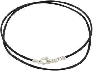 DragonWeave Sterling Silver 1.8mm Fine Black Leather Cord Necklace - ANY LENGTH